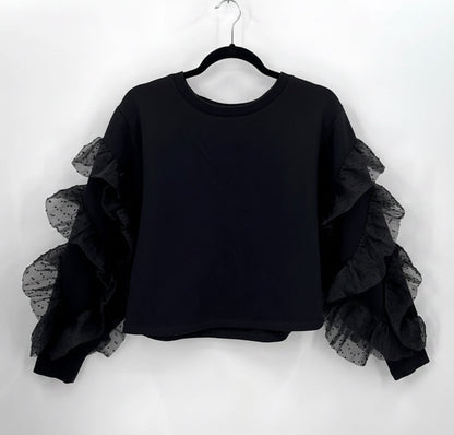 ZARA Dotted Mesh Ruffled
Sweatshirt