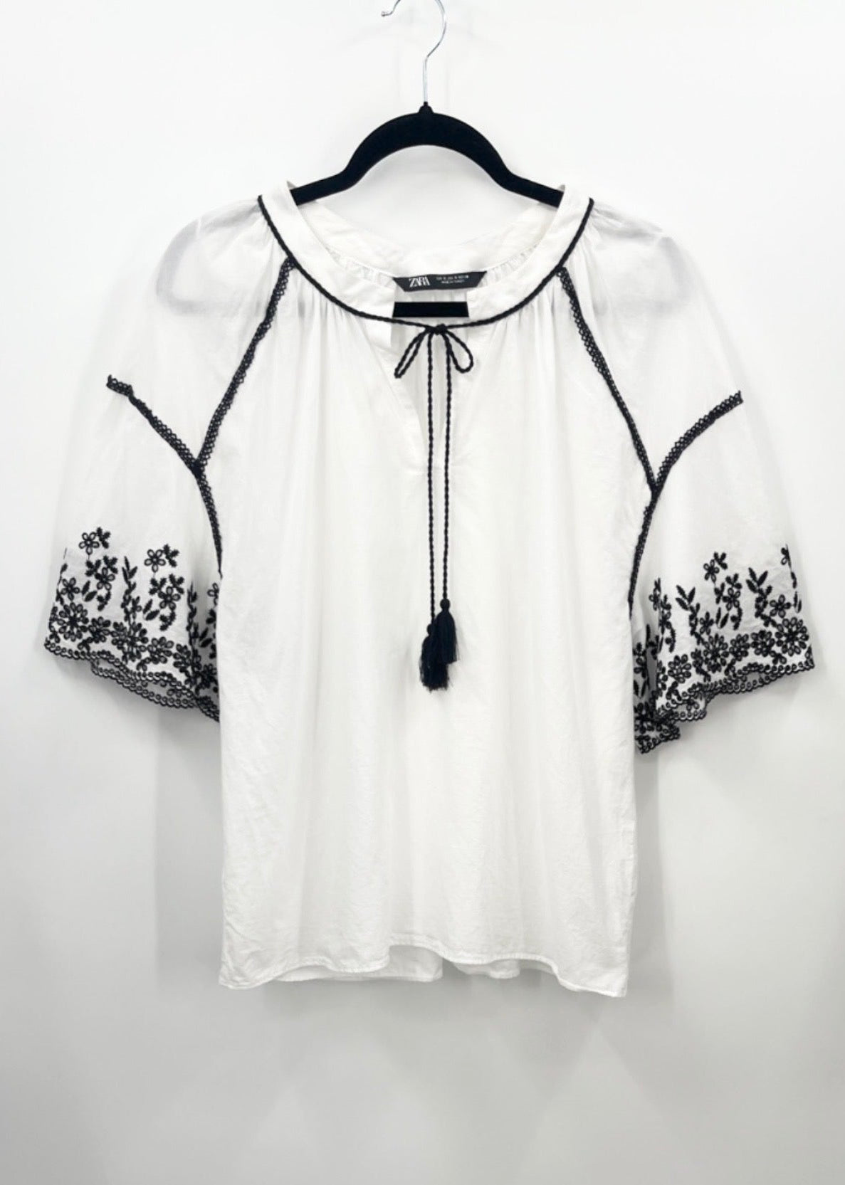 ZARA Embroidered Oversized Blouse