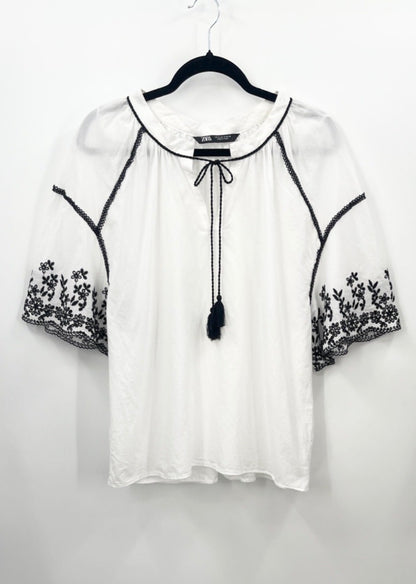 ZARA Embroidered Oversized Blouse