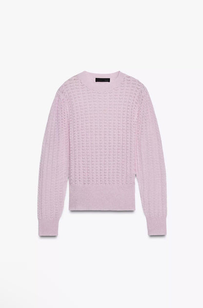 ZARA Pointelle Knit Wool And Alpaca Sweater