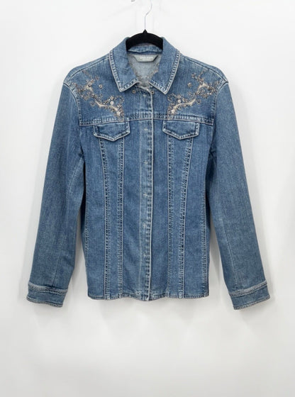Vintage SIMON CHANG Embellished Blue Denim Jacket
