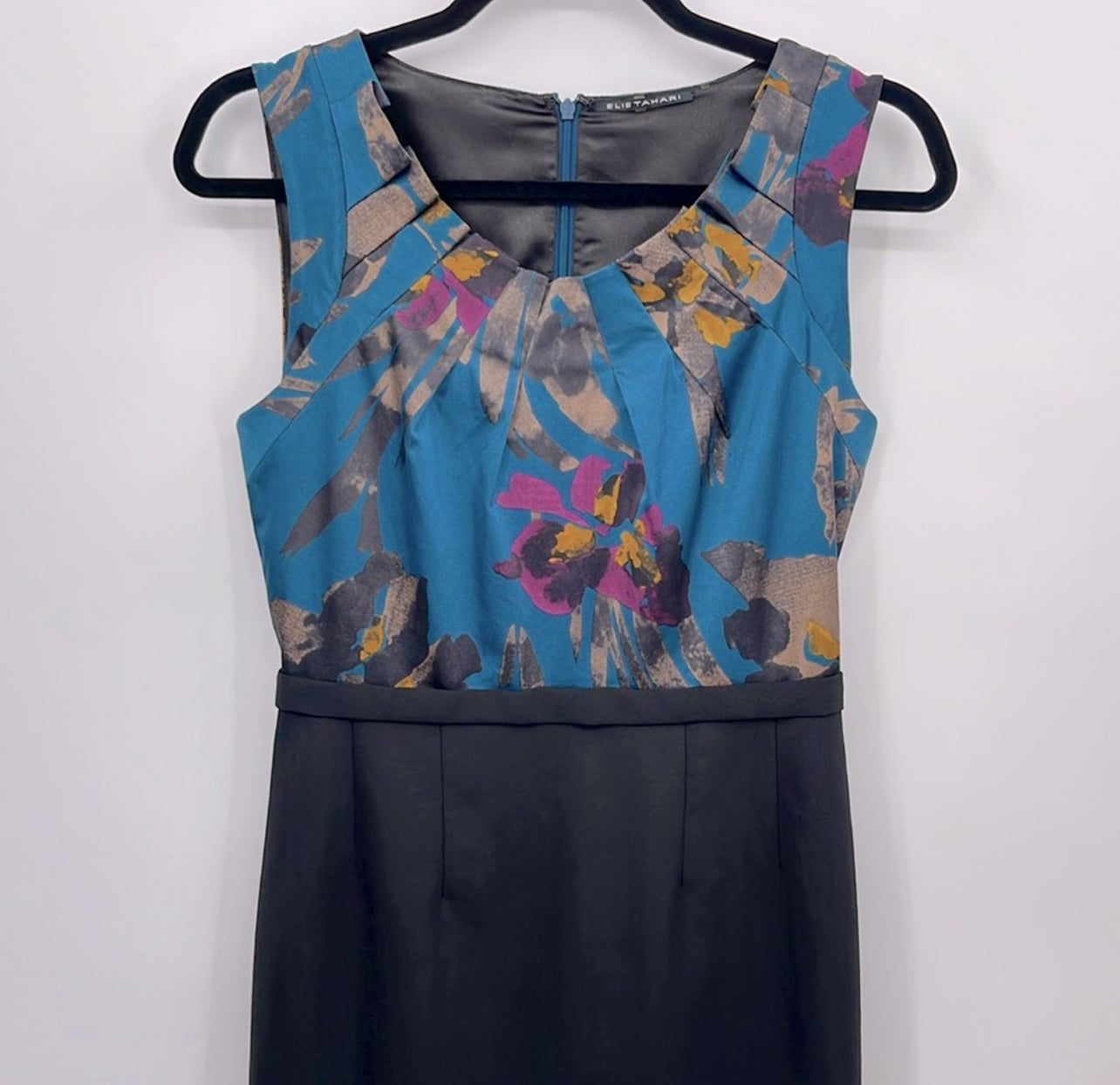 ELIE TAHARI Julie Sheath Silk and Wool Blend Dress