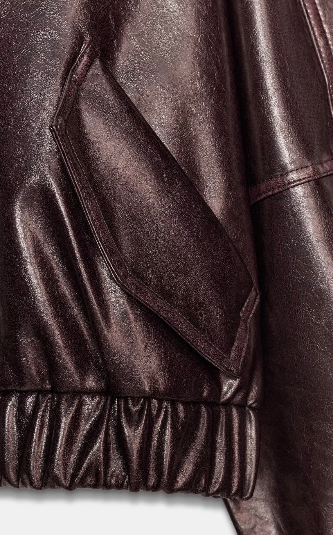 ZARA Faux Leather Bomber Jacket