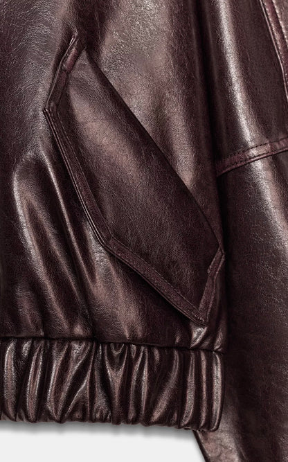 ZARA Faux Leather Bomber Jacket