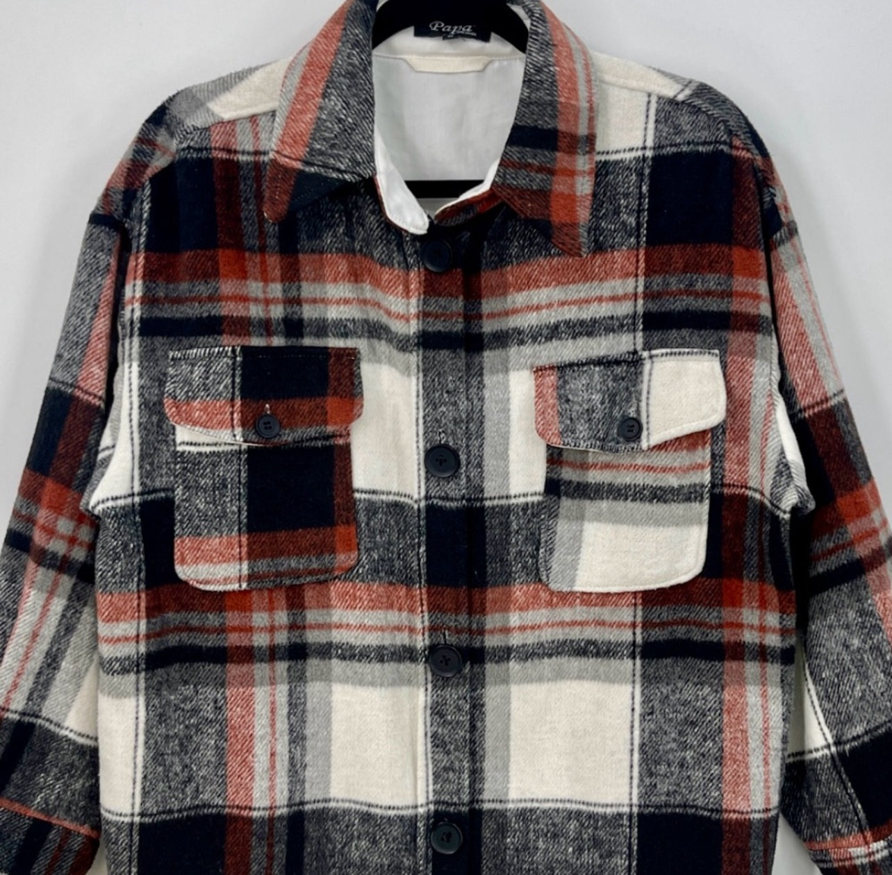 PAPA VANCOUVER Plaid Oversized Long Shacket