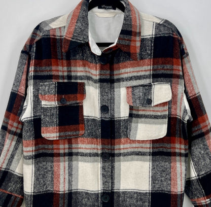 PAPA VANCOUVER Plaid Oversized Long Shacket