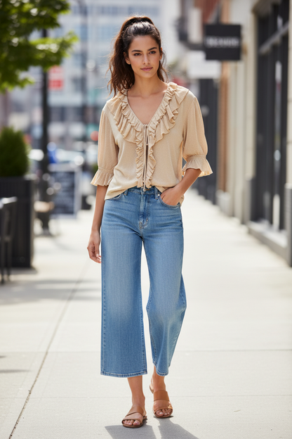 ZARA Ruffled Knit Top