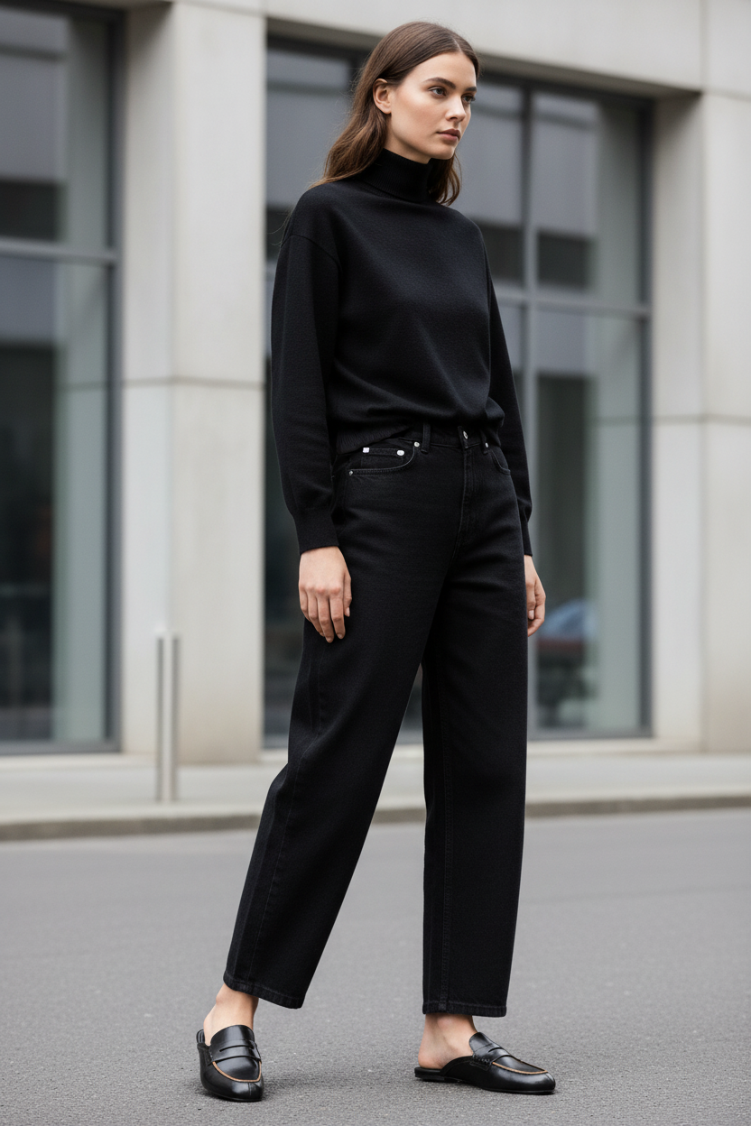 ZARA Leather Slingback Loafers