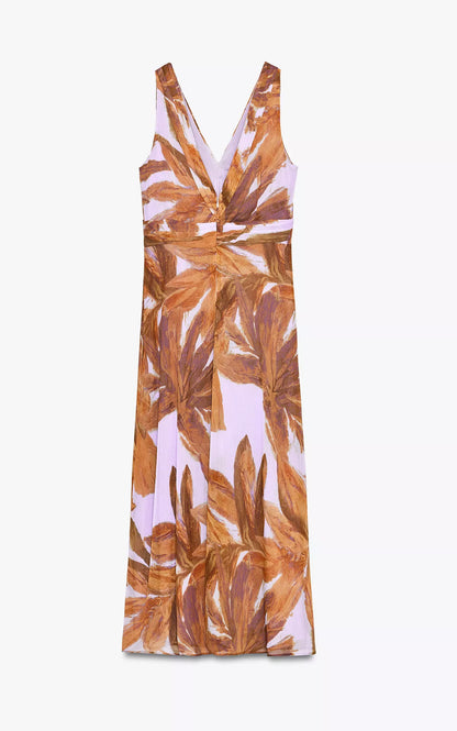 ZARA Printed Midi Dress