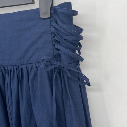 ZARA Lace Up Detail Midi Skirt