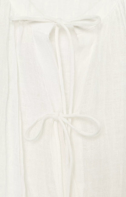 ZARA ZW Collection Linen Tie Blouse
