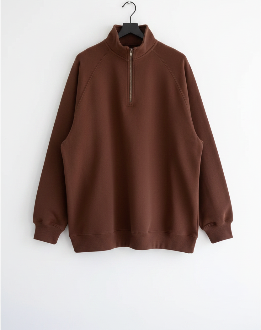 BRUNETTE THE LABEL Not Your Boyfriend's Half Zip Sweatshirt