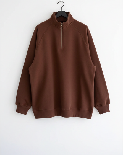 BRUNETTE THE LABEL Not Your Boyfriend's Half Zip Sweatshirt