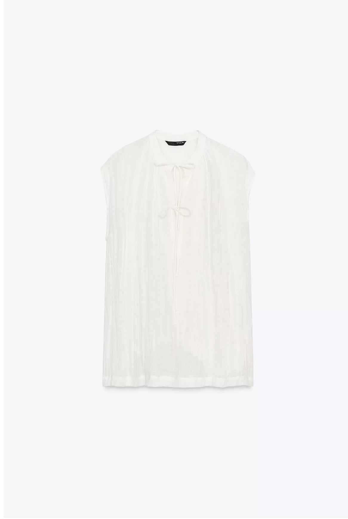 ZARA ZW Collection Linen Tie Blouse