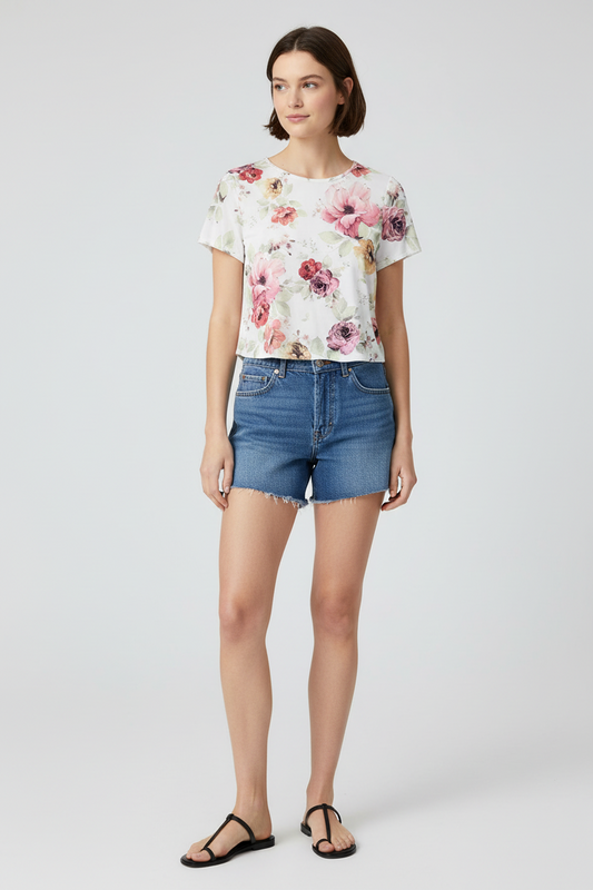 LIVE IN THE MOMENT Floral T-Shirt