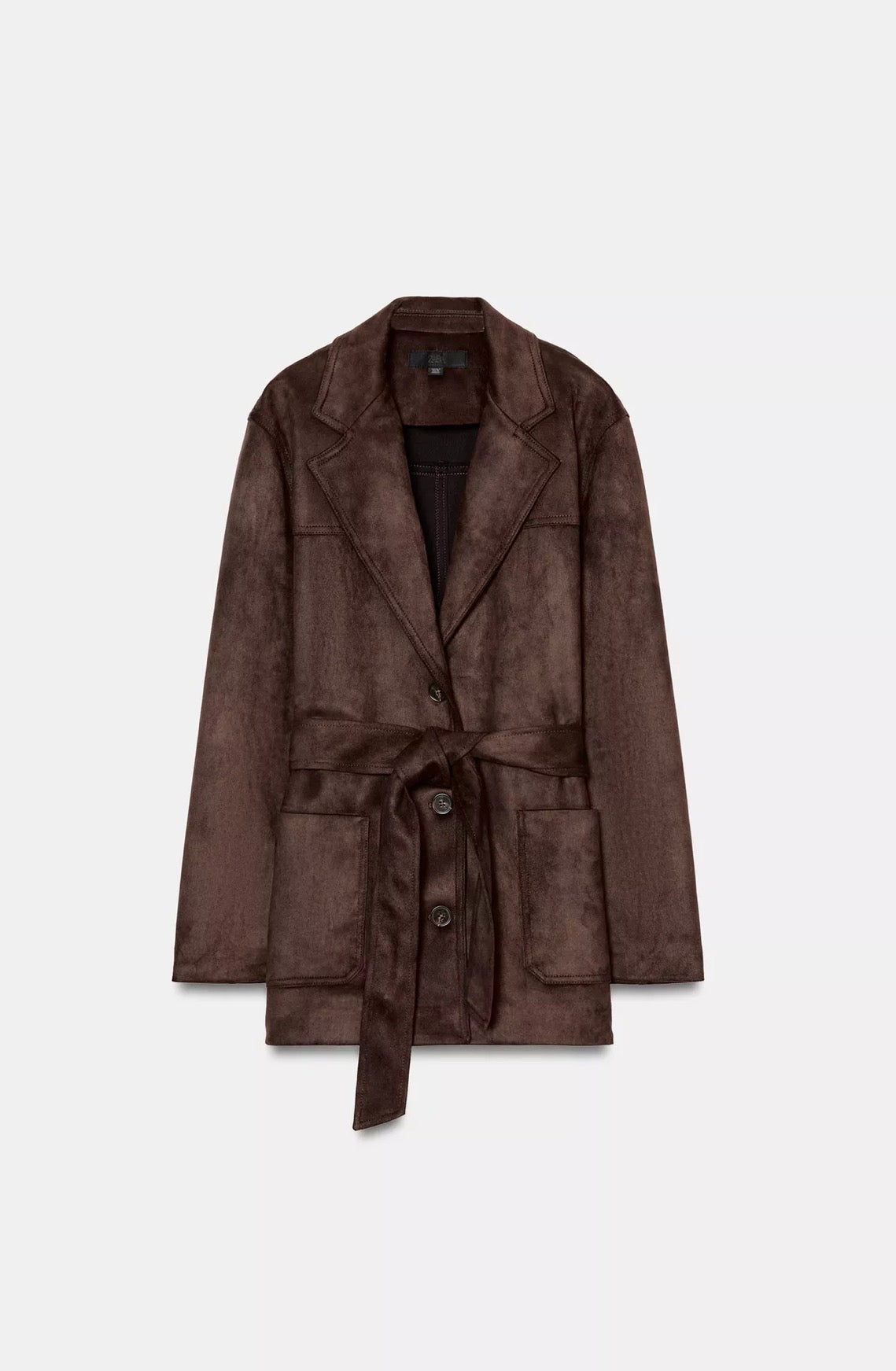 ZARA Faux Suede Belted Jacket