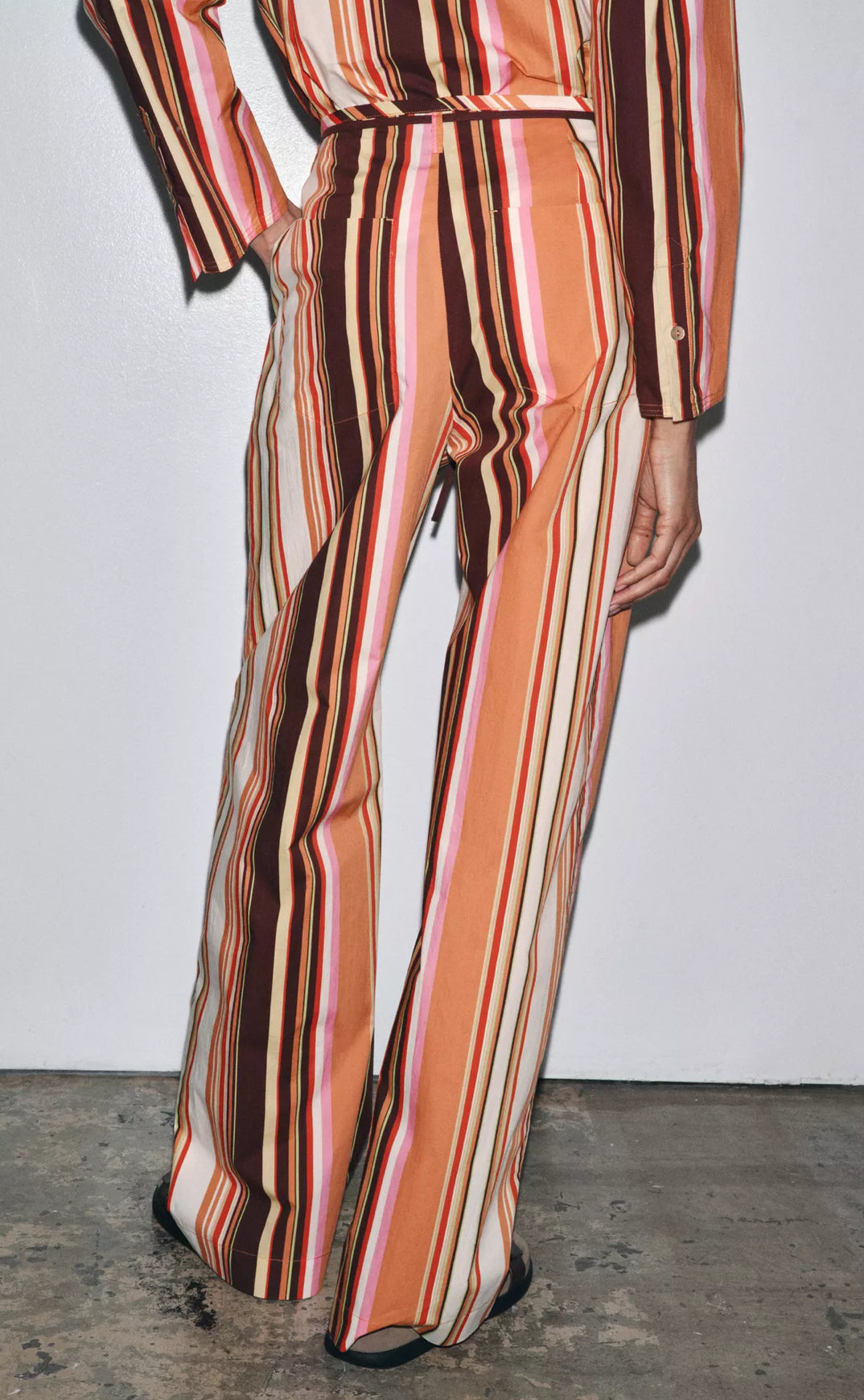 ZARA ZW Collection Striped Flare Pants