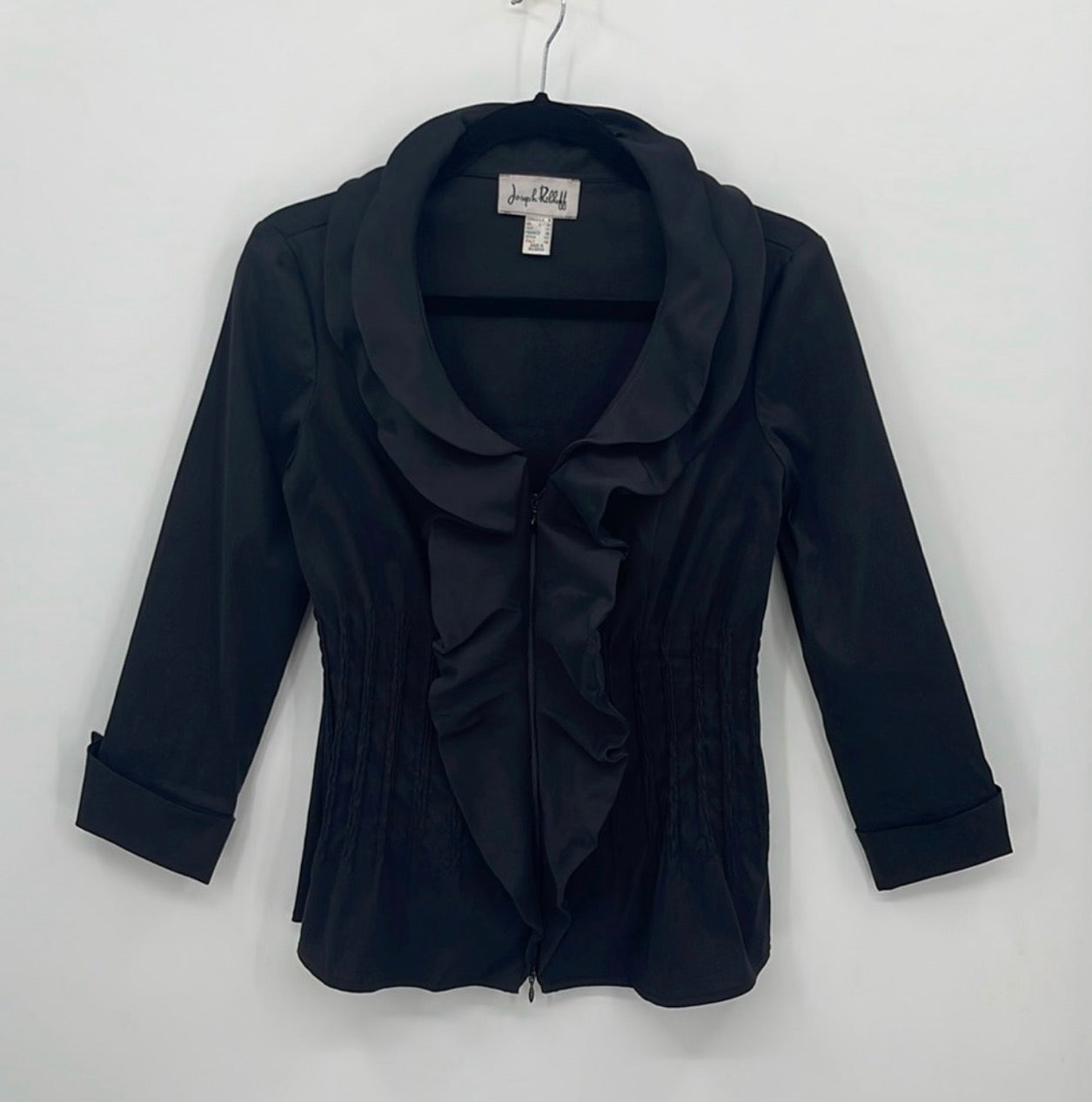 JOSEPH RIBKOFF Lightweight Ruffle Collar Jacket
