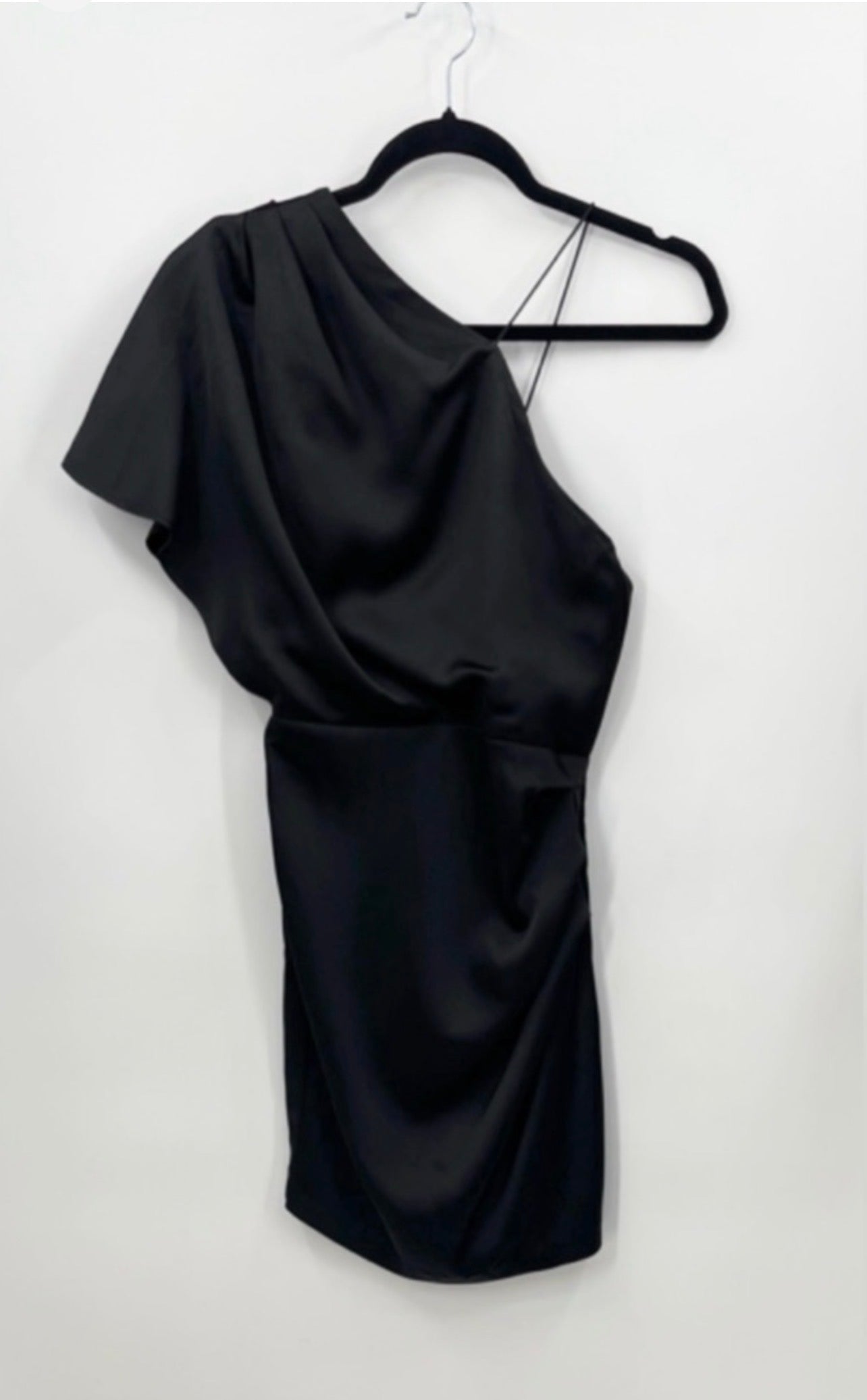 DYNAMITE One-Shoulder Satin Dress