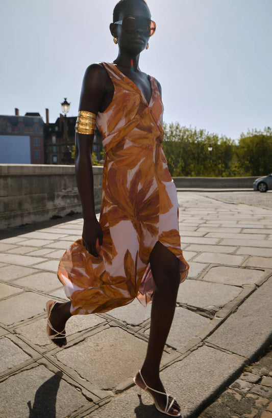 ZARA Printed Midi Dress