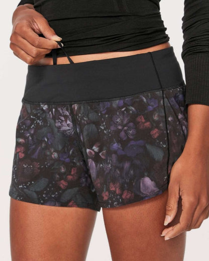 LULULEMON Speed Up Short (Long 4") Frozen Flourish Multi / Black