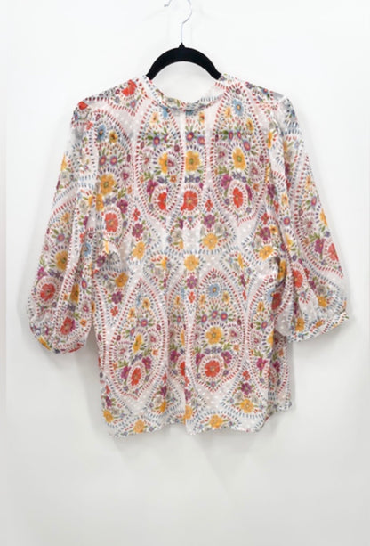 DANIEL RAINN Floral Sheer Blouse
