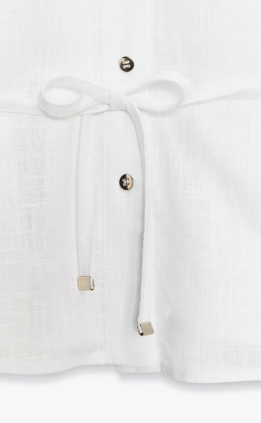 ZARA Belted Linen Blouse