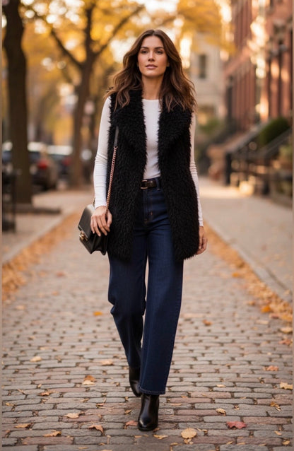 KENNETH BLAKE New York Faux Fur Teddy Vest