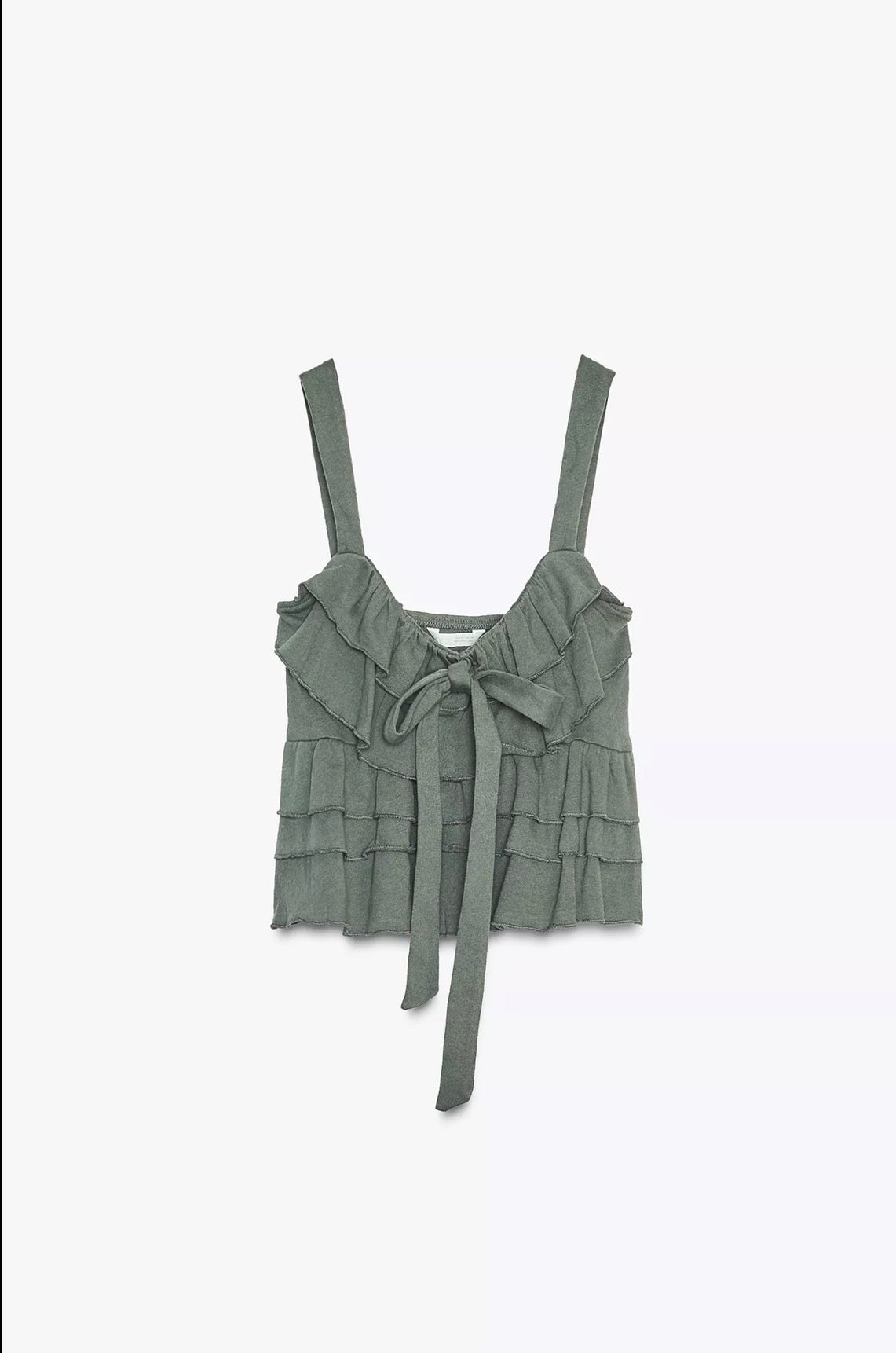 ZARA Ruffled Bow Top