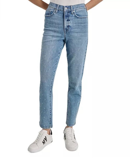 DKNY High Rise Straight Fit
Embellished Jeans