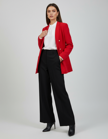 SUZY SHIER Bold Red Blazer