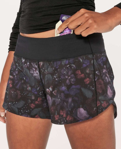 LULULEMON Speed Up Short (Long 4") Frozen Flourish Multi / Black