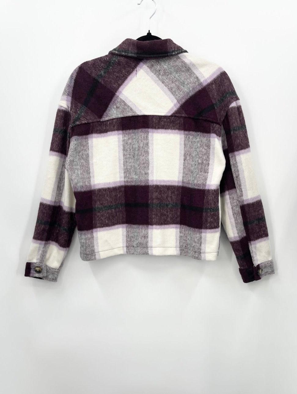 TATTOO Plaid Oversized Cropped Shacket