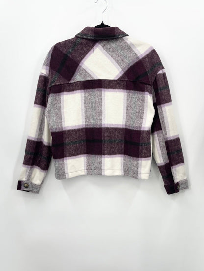 TATTOO Plaid Oversized Cropped Shacket