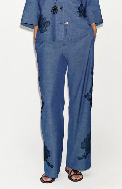 ZARA Floral Wide Leg Pants