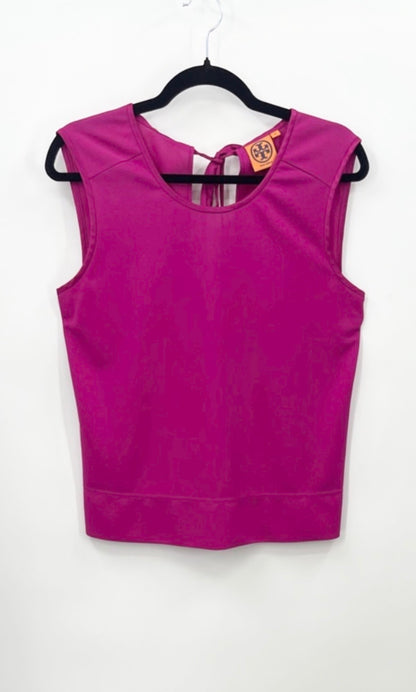 TORY BURCH Fanning Shell Sleeveless Blouse in Magenta