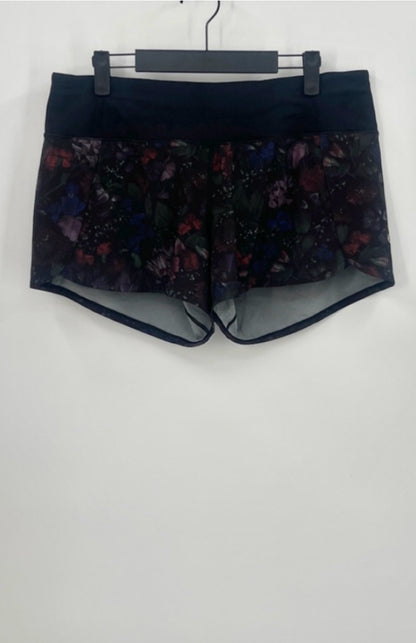 LULULEMON Speed Up Short (Long 4") Frozen Flourish Multi / Black