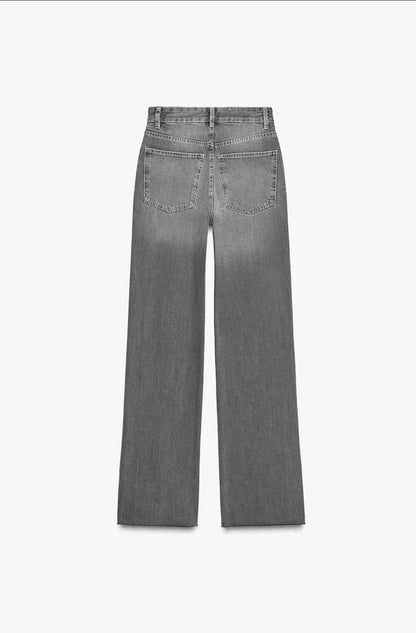 ZARA TRF High Waist Wide Leg Full Length Jeans