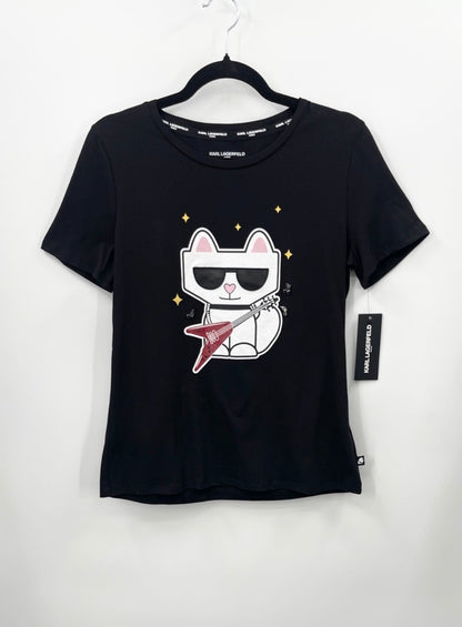 KARL LAGERFELD Black Rocker Choupette Guitar Graphic Tee