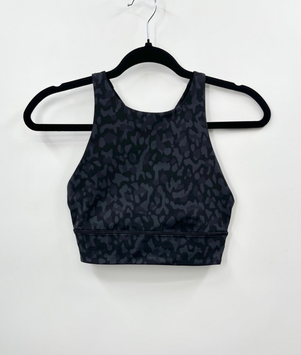 LULULEMON Energy Bra High Neck Long Line *Medium Support B-D Formation Camo Deep