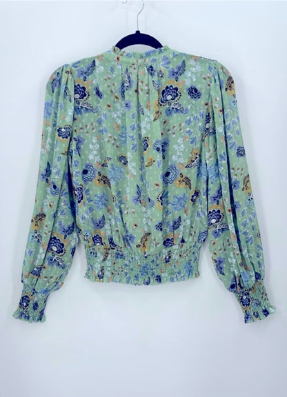 RACHAEL ZOE Floral V-Neck Peasant Blouse