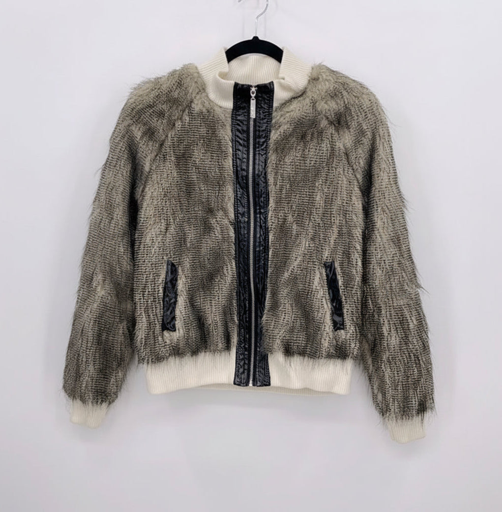 VERTIGO Faux Fur Bomber Jacket
