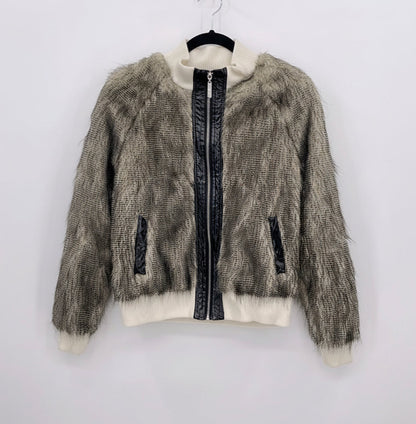 VERTIGO Faux Fur Bomber Jacket