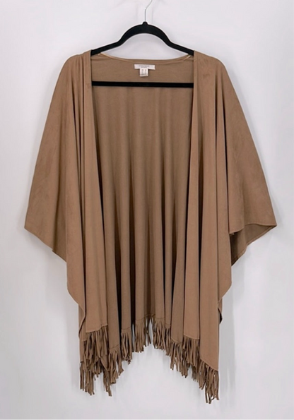 STREETWEAR SOCIETY Faux Suede Fringe Cape
