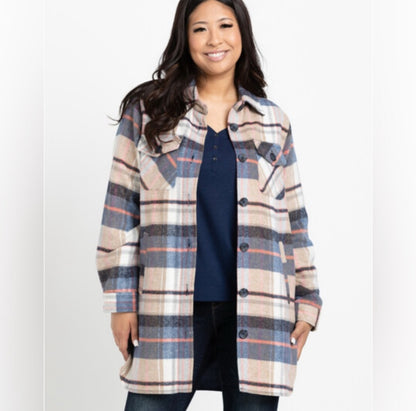 WAREHOUSE ONE Oversized Plaid Shacket