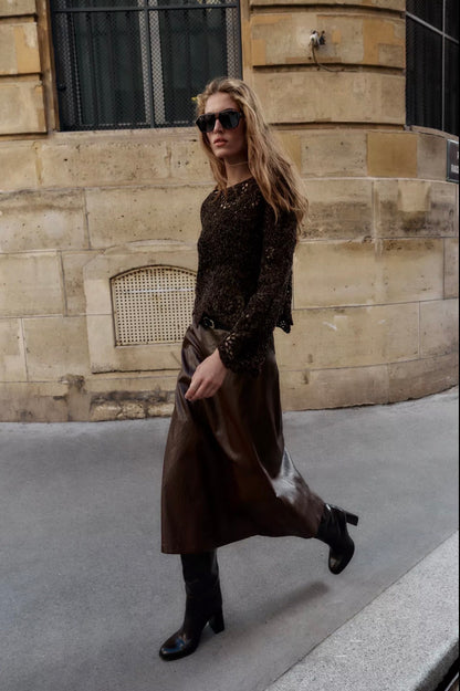 ZARA Crochet Long Sleeve Sweater