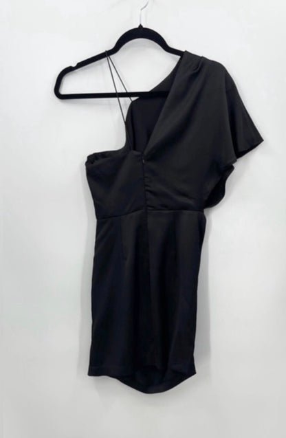 DYNAMITE One-Shoulder Satin Dress