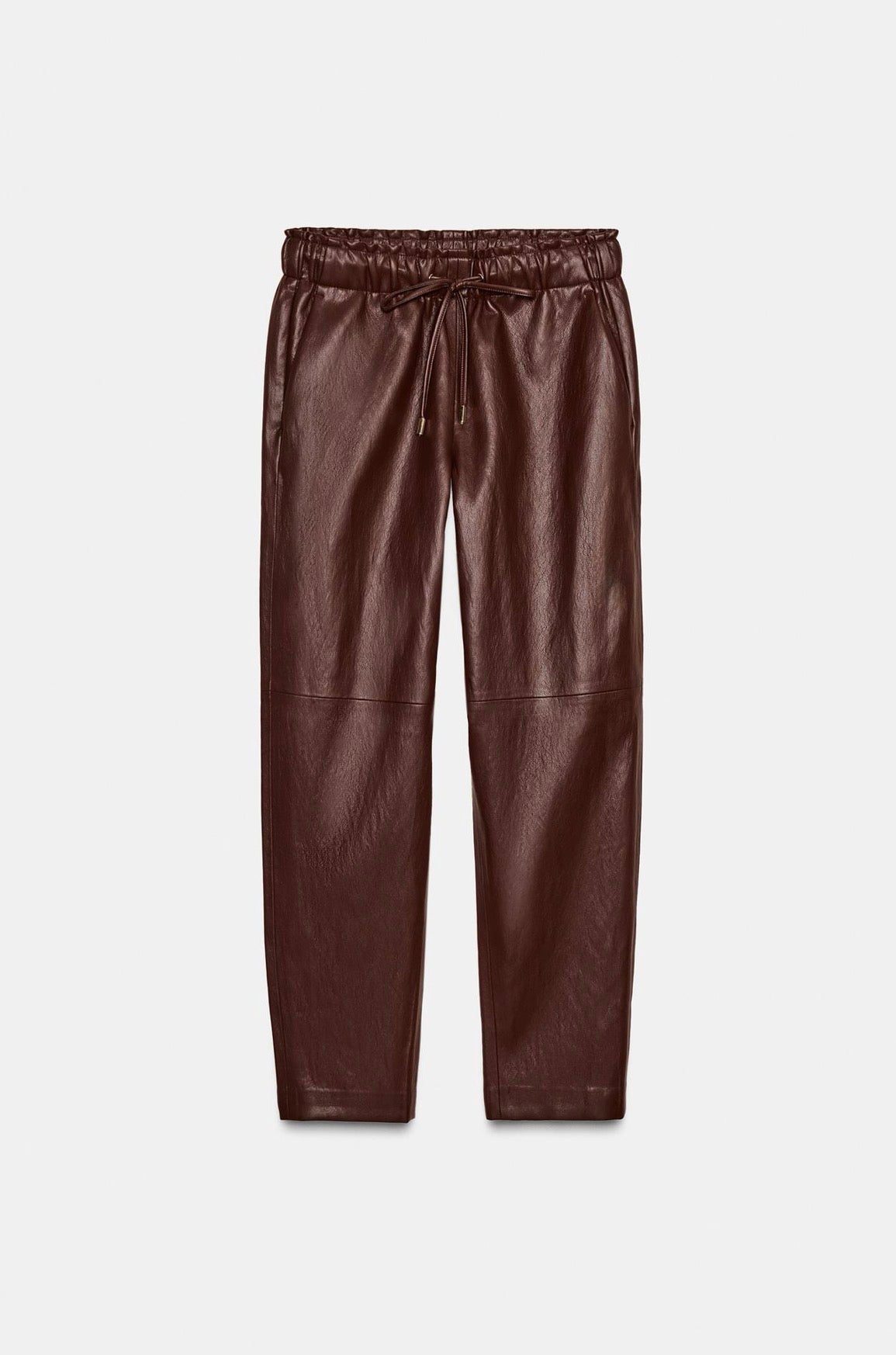 ZARA Faux Leather Elastic Waist Pants