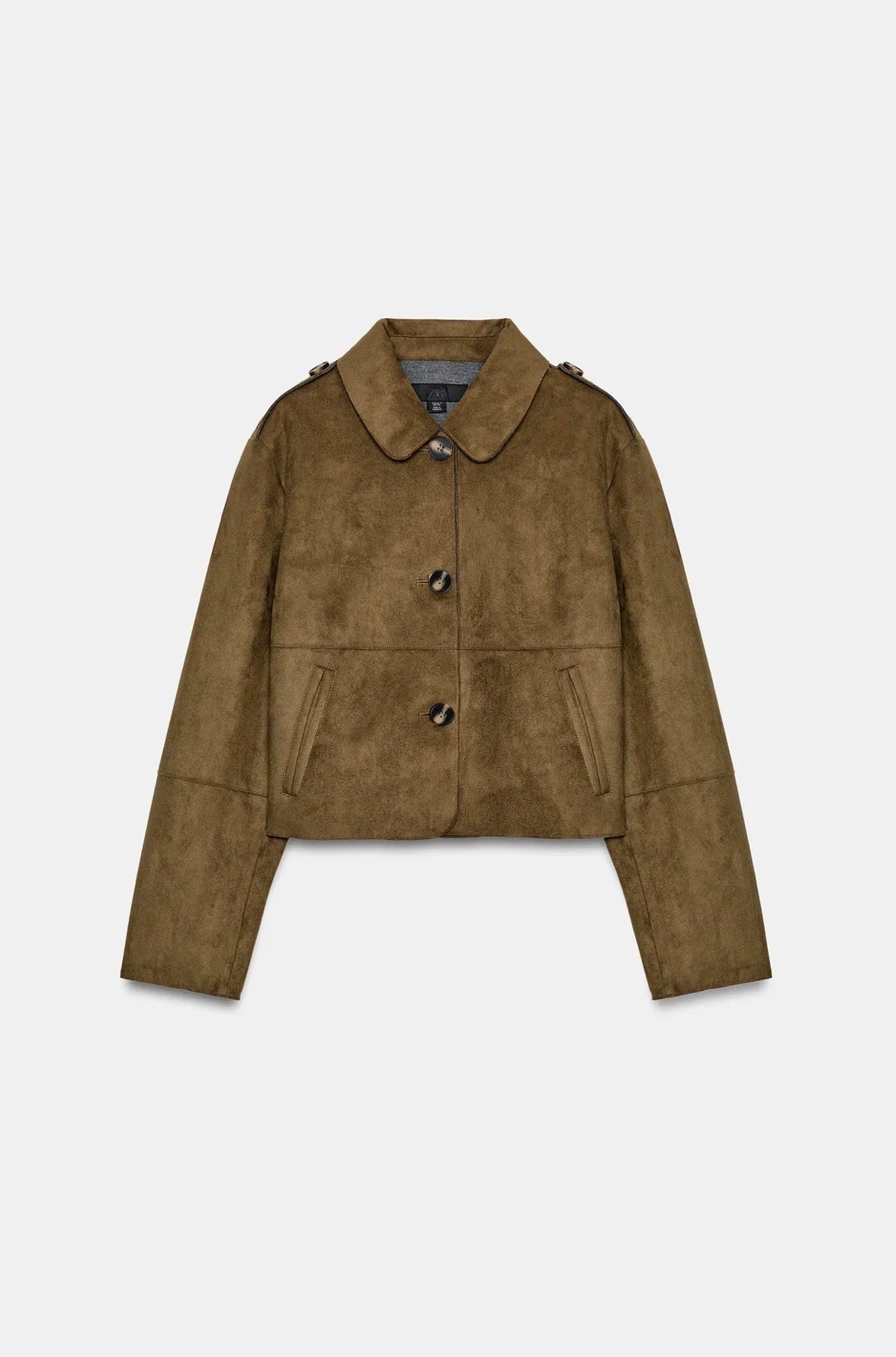 ZARA Cropped Faux Suede Jacket