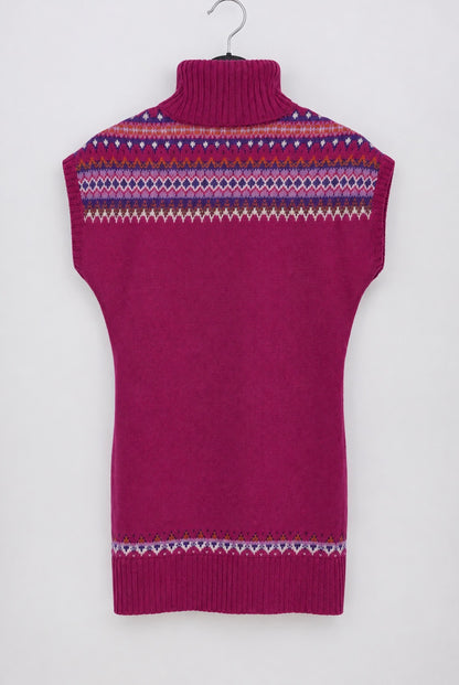SISLEY Benneton Turtleneck Wool Blend Sweater Vest